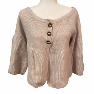 Women's Cream Button-Up Sweater